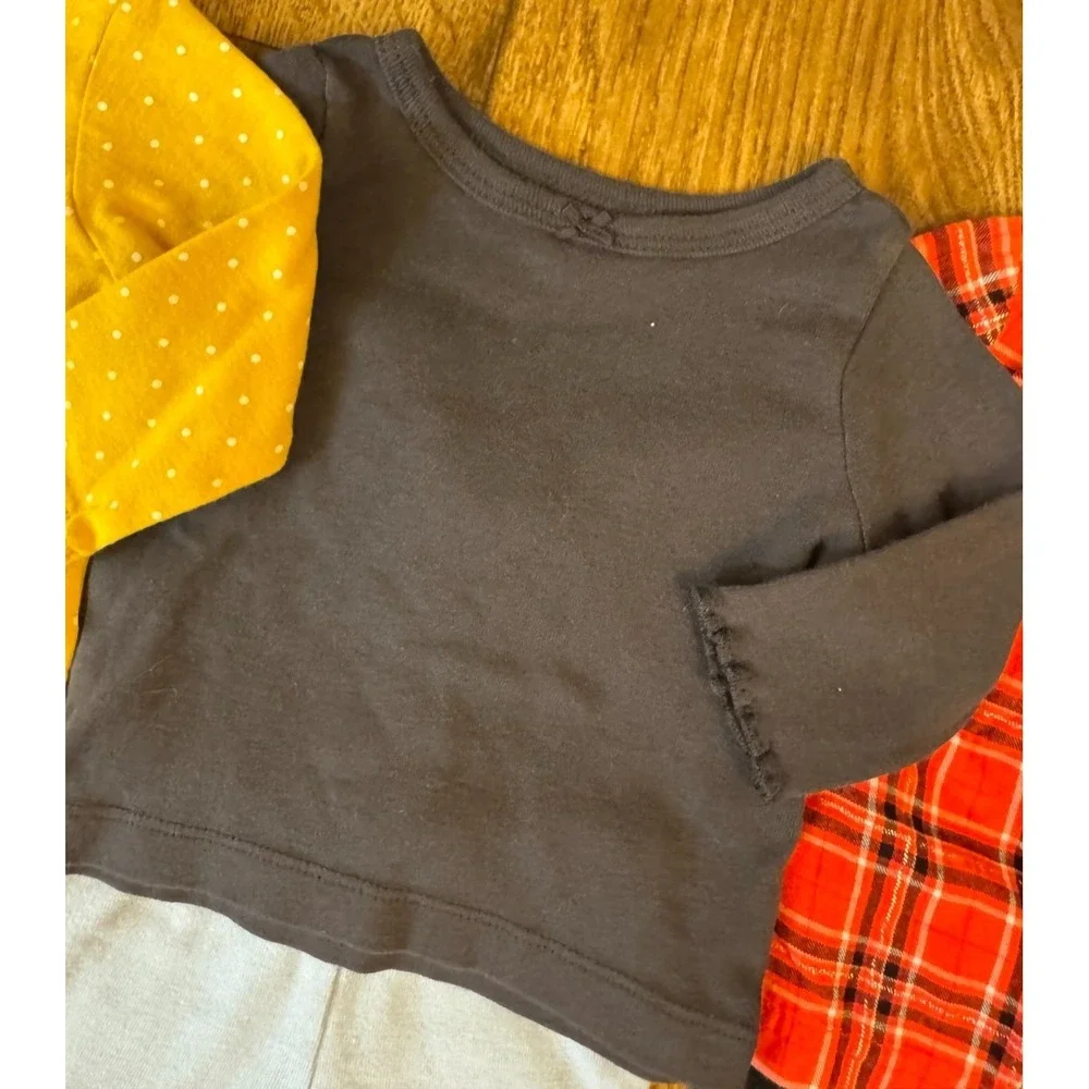 Baby Girl 3 Months Outfits Leggings Pants Shirts‎ Long Sleeve Clothes Lot Plaid